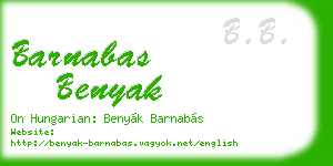 barnabas benyak business card